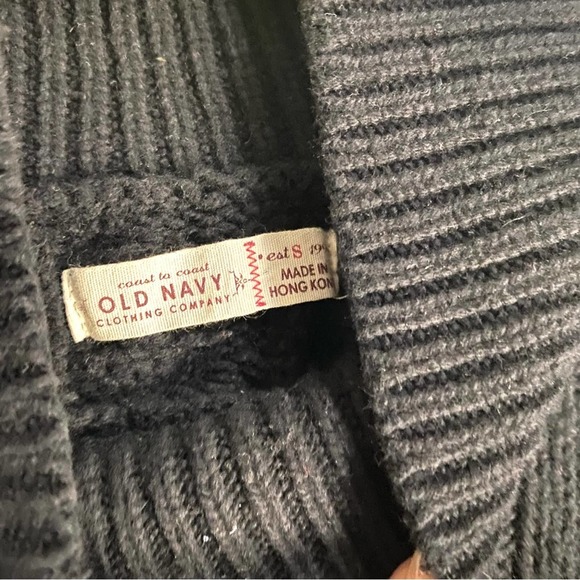 Old Navy Mock Neck Short Sleeved Cable Knit Lambswool Sweater Black Womens Small - Picture 4 of 6
